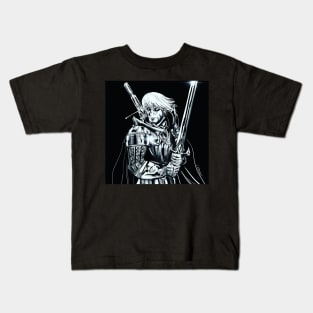 white knight in winter madness in chaos art ecopop Kids T-Shirt